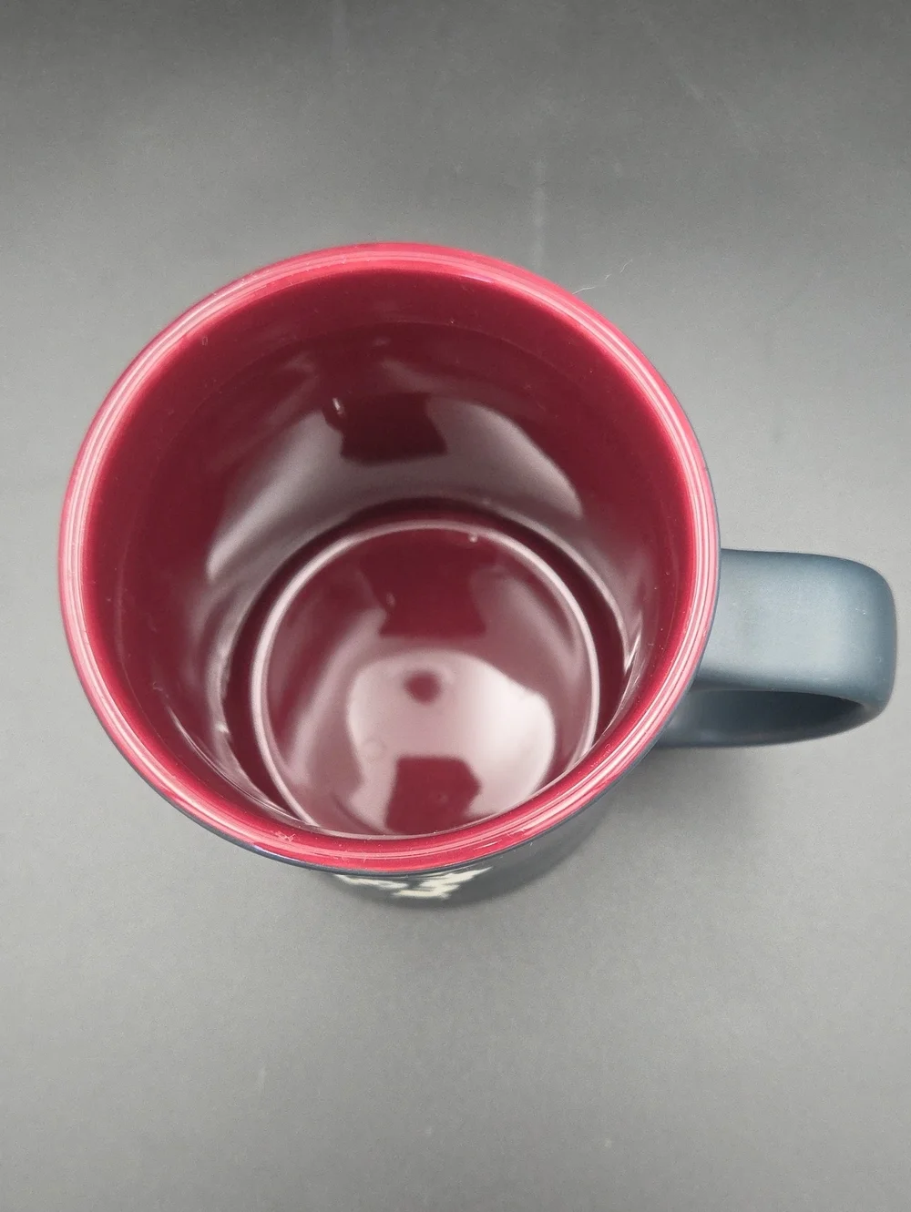 Starbucks 2012 Black Tiger Mug 16 oz Bone China Dark Red Interior Collectible Co